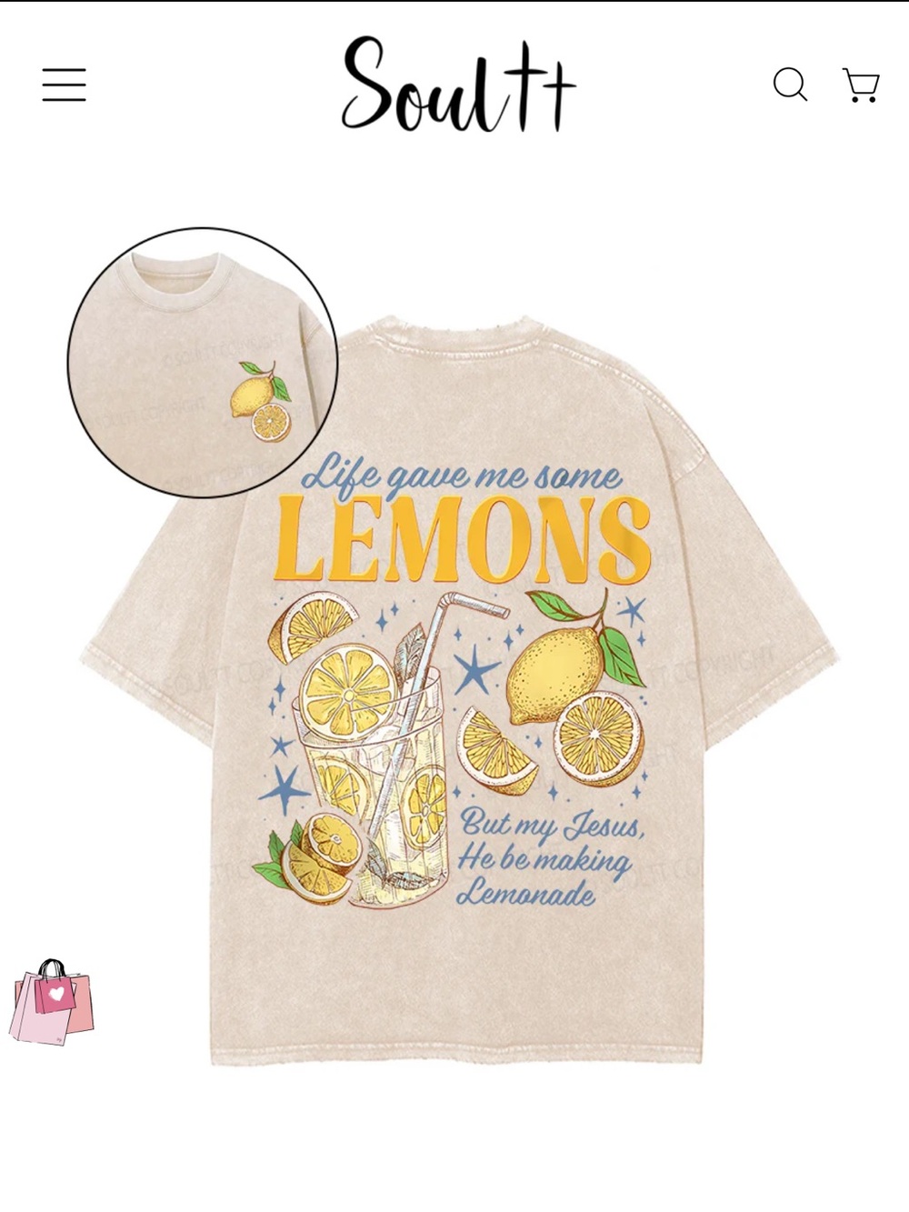 ‘Life Gave Me Some Lemons' Short Sleeve Graphic Tee - Size 2XL, 100% Cotton